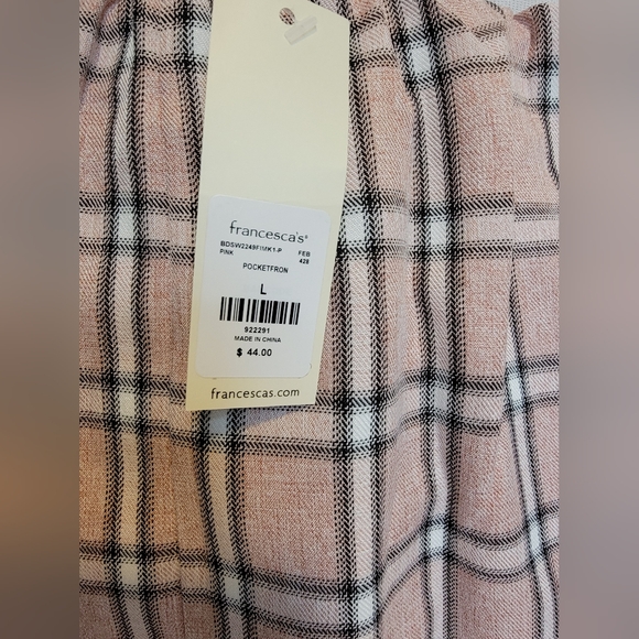 NWT! Mi Ami Women's Lined Pink Plaid Mini Skirt with Pockets - L - Picture 4 of 11